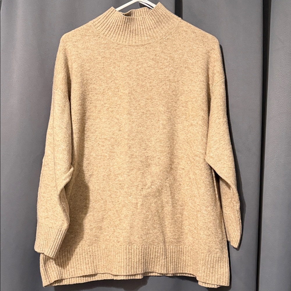 City Chic Beige Women's Turtleneck Sweater